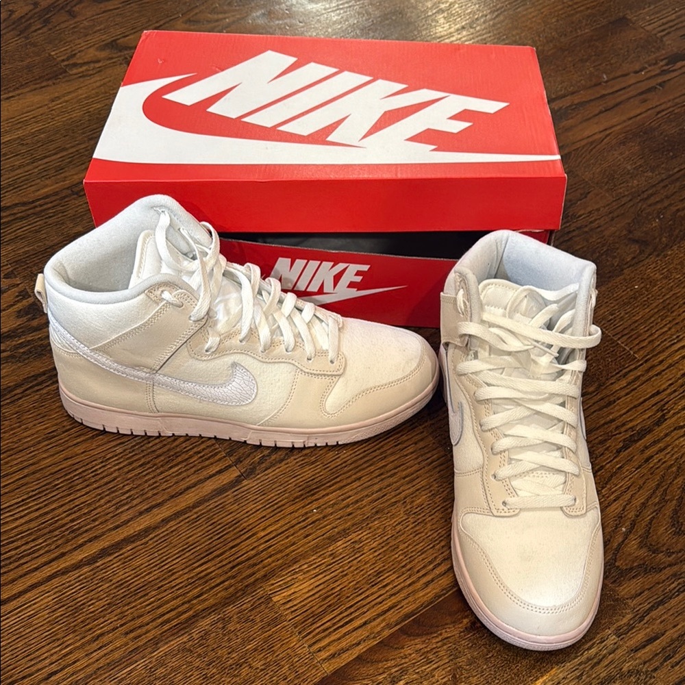 Nike High-Top Sneakers in Off-White